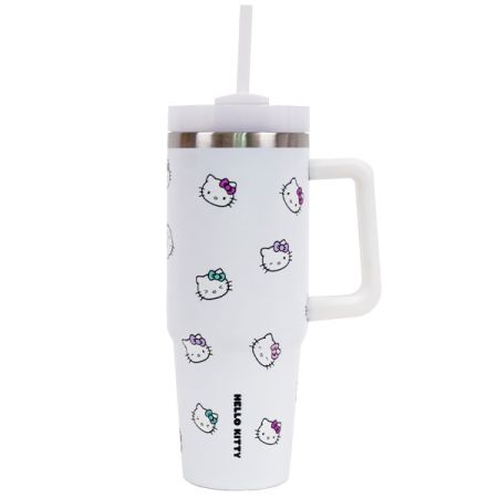 כוס תרמית עם ידית אחידה 900 מל - הלו קיטי אול אובר