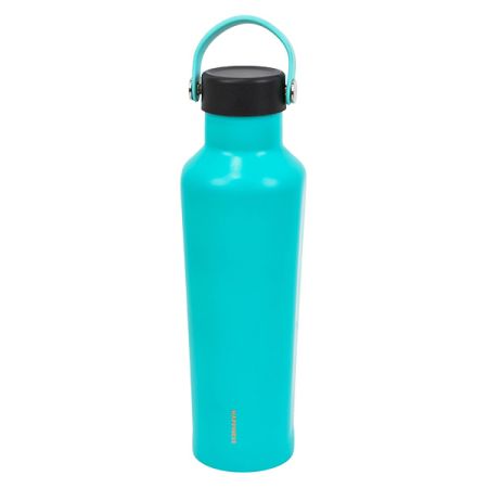 בקבוק נירוסטה דופן כפולה פקק פלסטיק וידית אחיזה 500 מל - טורקיז