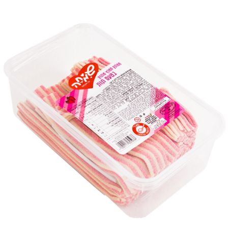 ממתק ליקריץ 1 קג -  שטיחים  בציפוי סוכר ורוד לבן בטעם תות