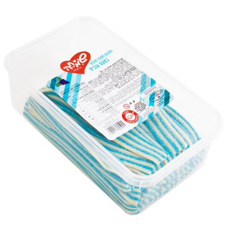 ממתק ליקריץ 1 קג -  שטיחים  בציפוי סוכר תכלת לבן בטעם ענבים