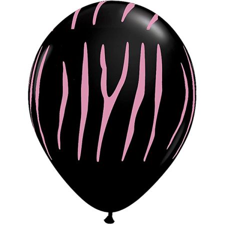 בלון Q11 שחור עם פסים ורודים 50 יח