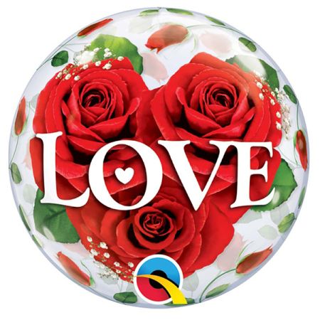 בלון על מקל Q סינגל בבל ורדים LOVE