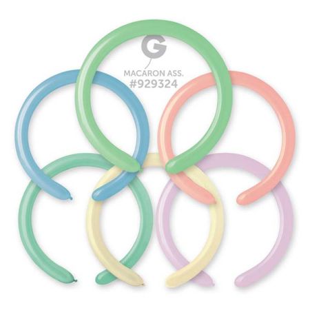 בלון נקניק D4 פסטל מעורב צבעים מקרון 100יח