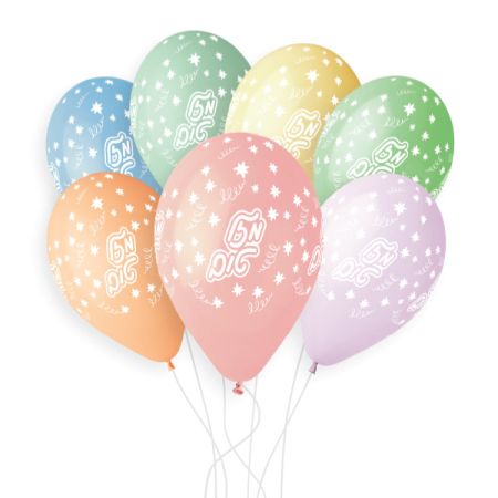 בלון GS110 מודפס מזל טוב כוכבים לבנים (עברית)