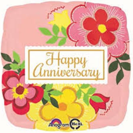 בלון מיילר 18-אנגלית Anniversary מרובע פ