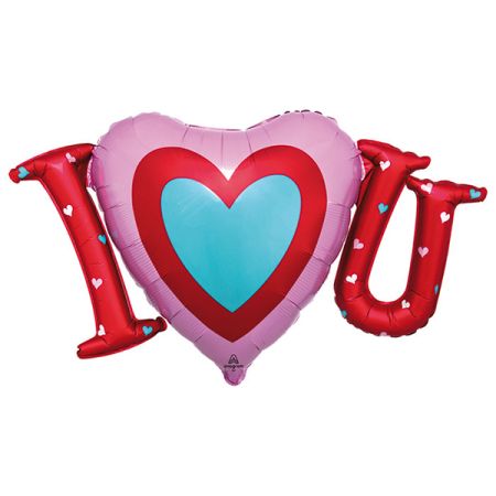 בלון מיילר אהבה I HEART YOU 33X19