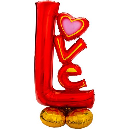 בלון איירלונז ניפוח באוויר 53 בצורת אותיות LOVE אדום