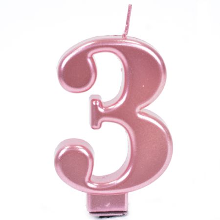 נר גדול מעמד שחור רוזגולד מטאלי - ספרה 3