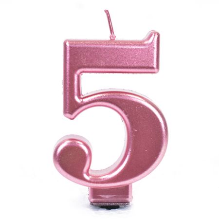 נר גדול מעמד שחור רוזגולד מטאלי - ספרה 5