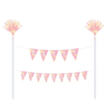 ערכת קישוט לעוגה-HB דגלונים לבן אולטרה