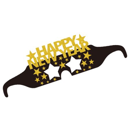 משקפיים נייר HNY שנה חדשה זהב 6 יח