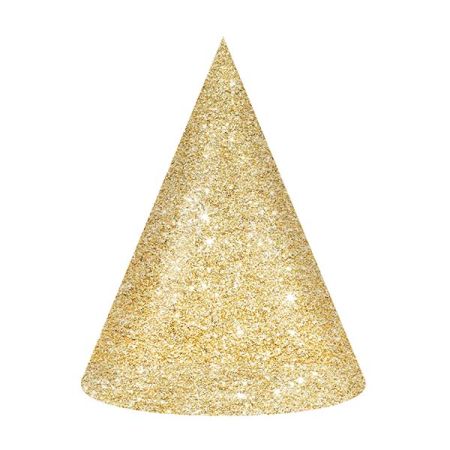 כובע מסיבה גליטר- זהב 6 יח